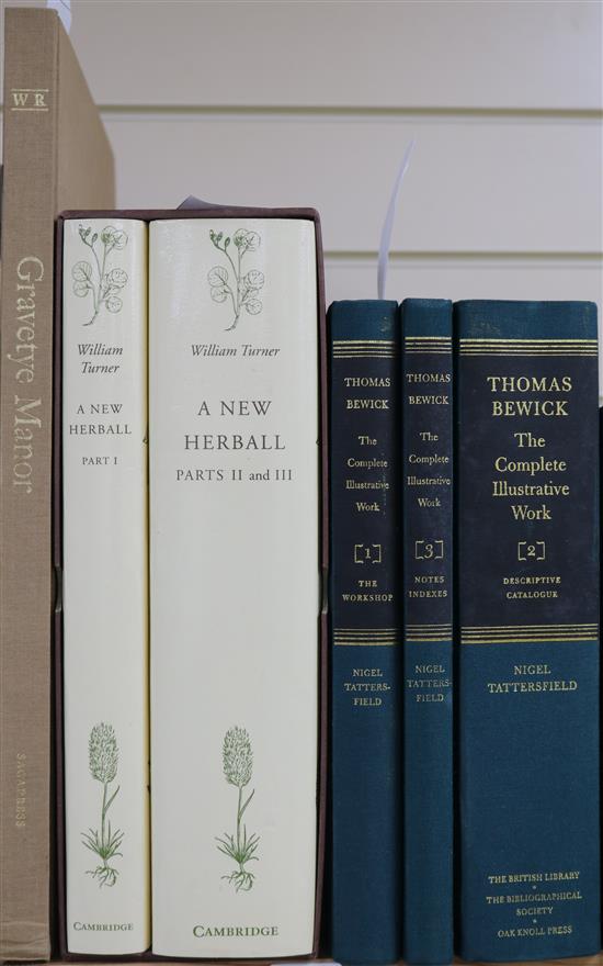 Turner, William - A New Herball, 3 parts in 2 vols, folio, cloth in djs and slip case, Cambridge 1995, etc (6)
